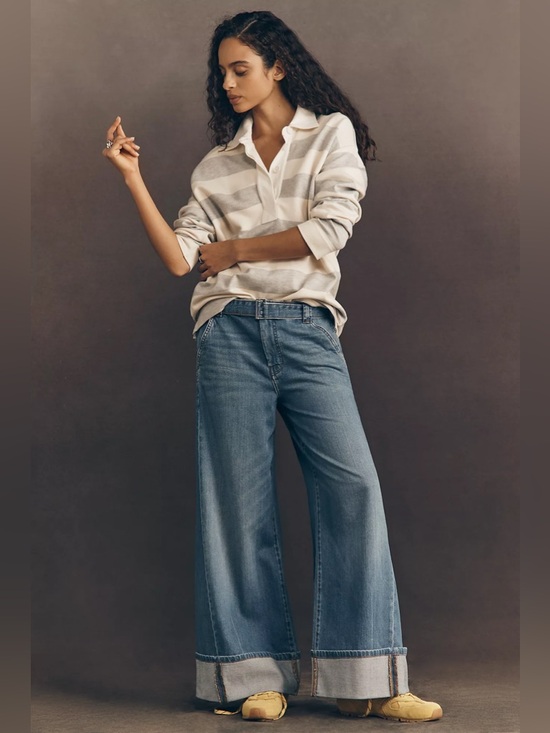 Anthropologie Denim - NWOT Anthropologie X Pilcro Nova High Rise Wide Leg Jeans ~French Blue Wash~